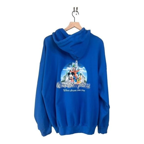 Walt Disney World Blue Hoodie jacket Mickey and friends Where Dream Come True - Picture 1 of 14
